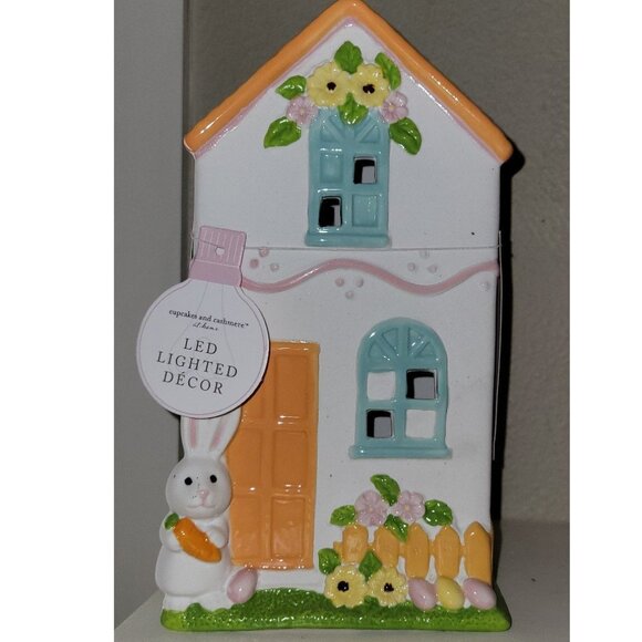 cupcakes & cashmere Other - Cupcakes & Cashmere LED Easter Bunny Carrot House Ceramic Lights up NWT